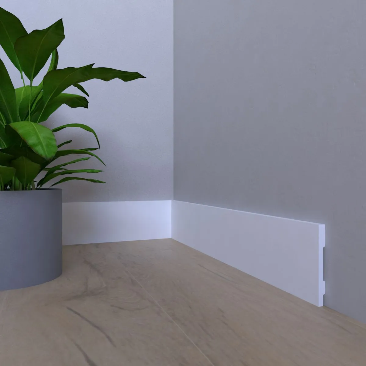 Rodapé Slim 10x100mm Liso Branco
