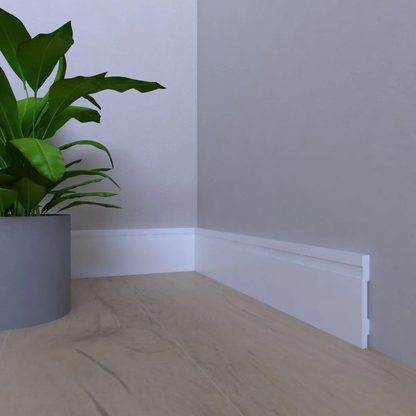 Rodapé Slim 10x100mm Friso Branco